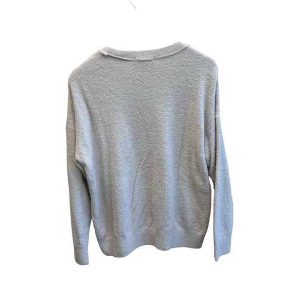 Barefoot Dreams CozyChic Light Gray Pullover Sweater Petite Medium - Picture 2 of 5